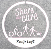 Share with care - keep left.