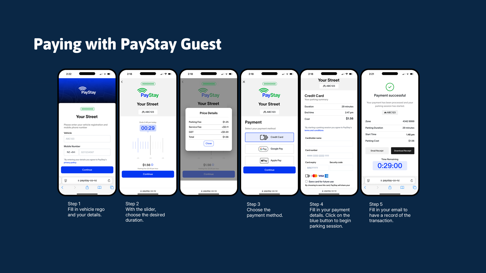 Paying with PayStay Guest