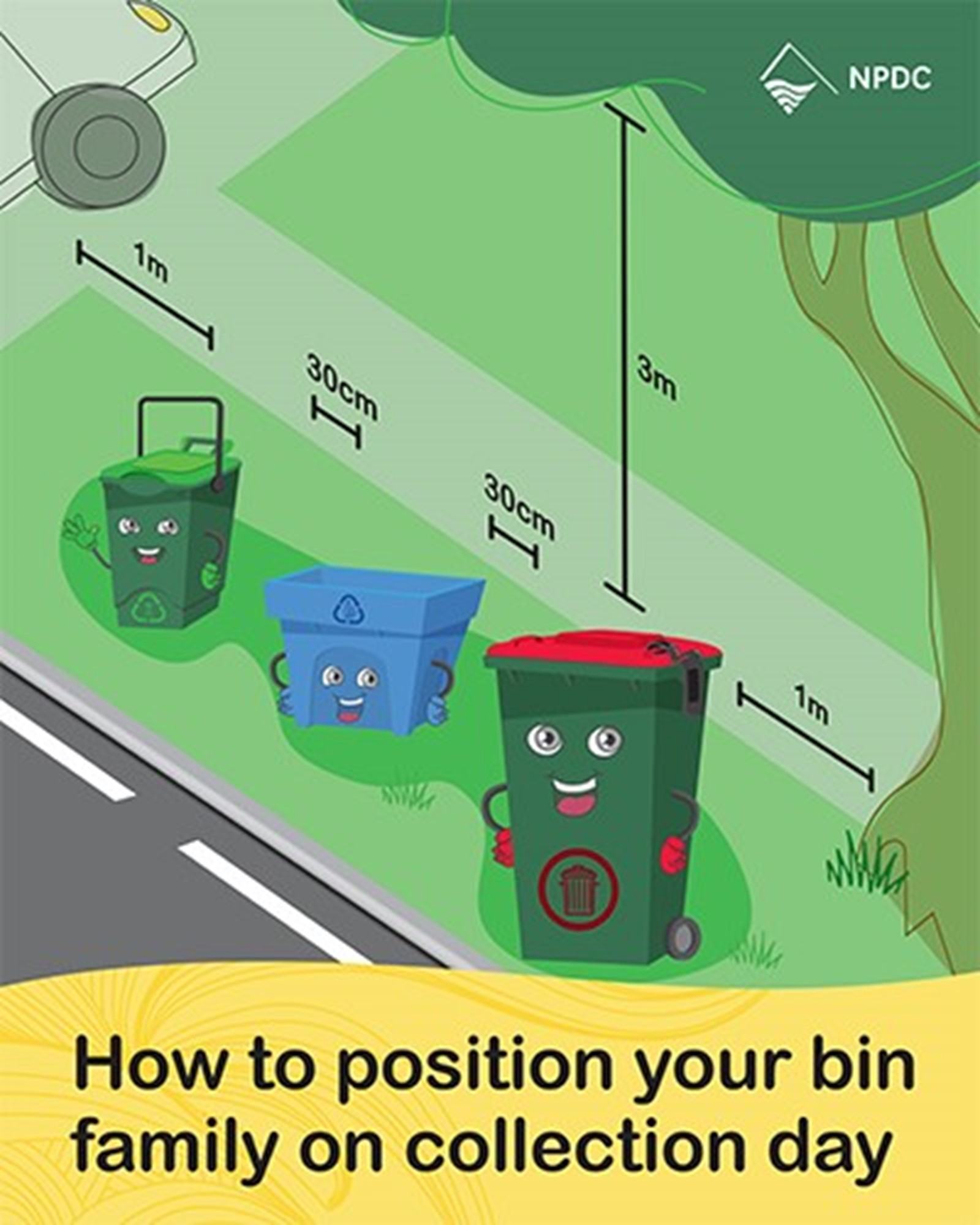 How to position your bin family at the kerbside