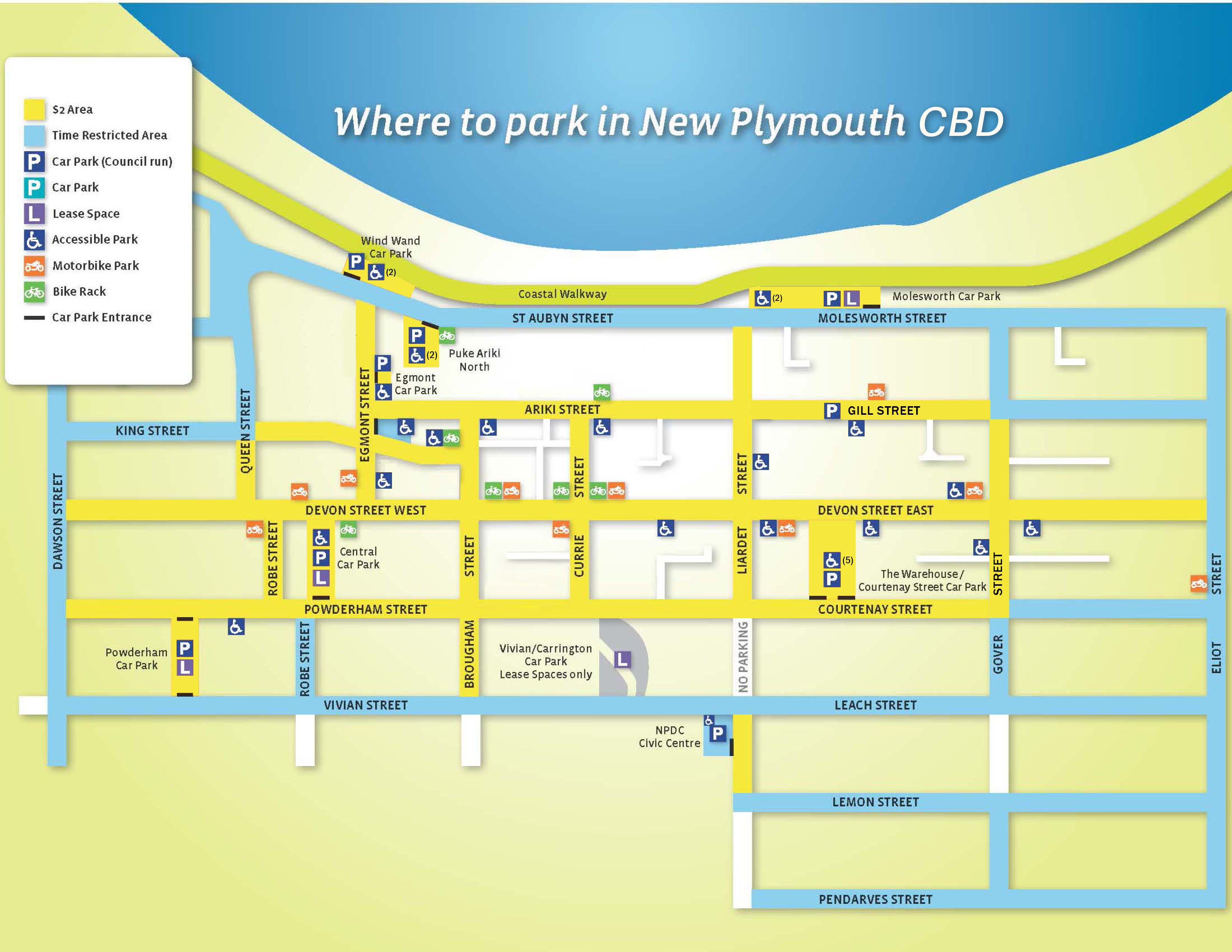 Map Of New Plymouth City Centre Where To Park In New Plymouth Cbd