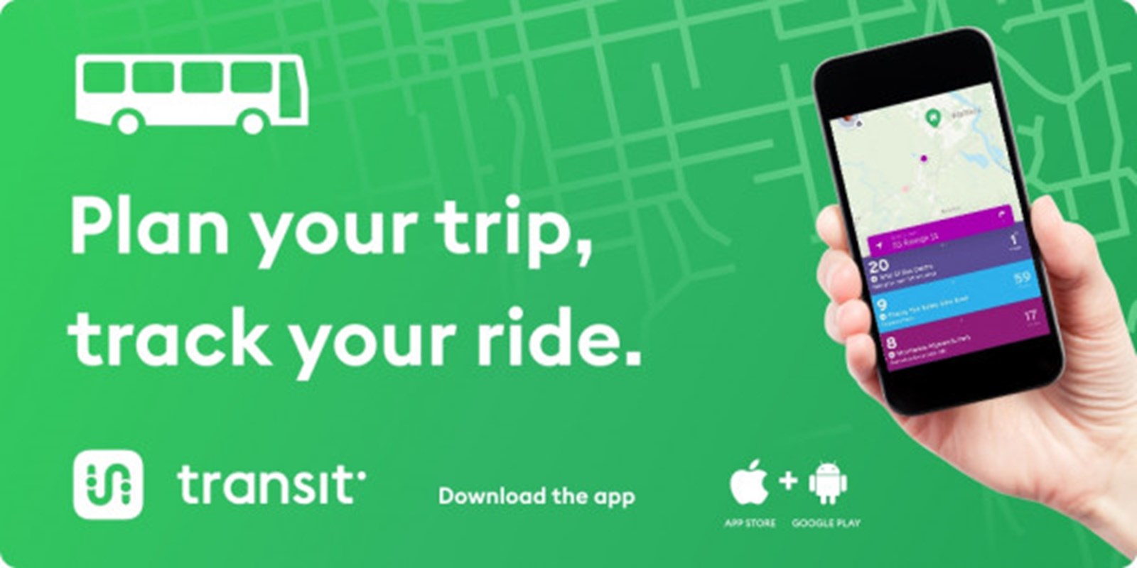 Transit app promo tile.