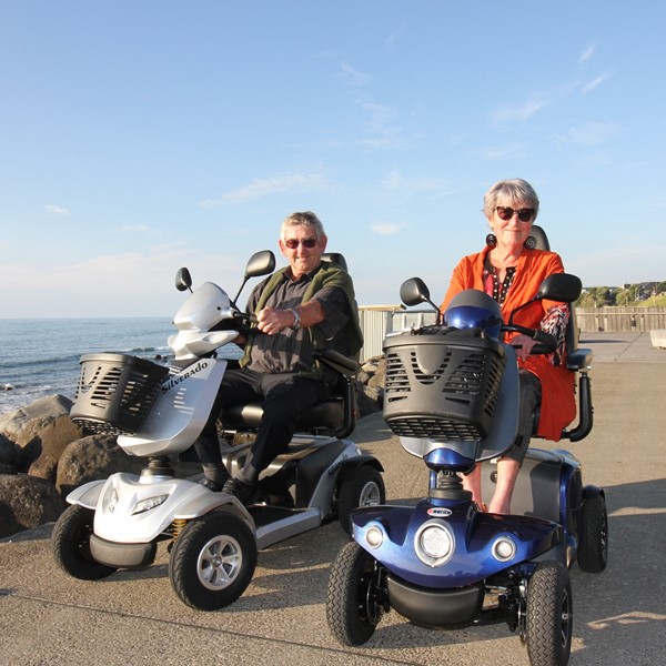 Mobility Scooters on Coastal Walkway