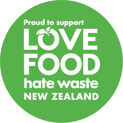 Love Food Hate Waste New Zealand logo.