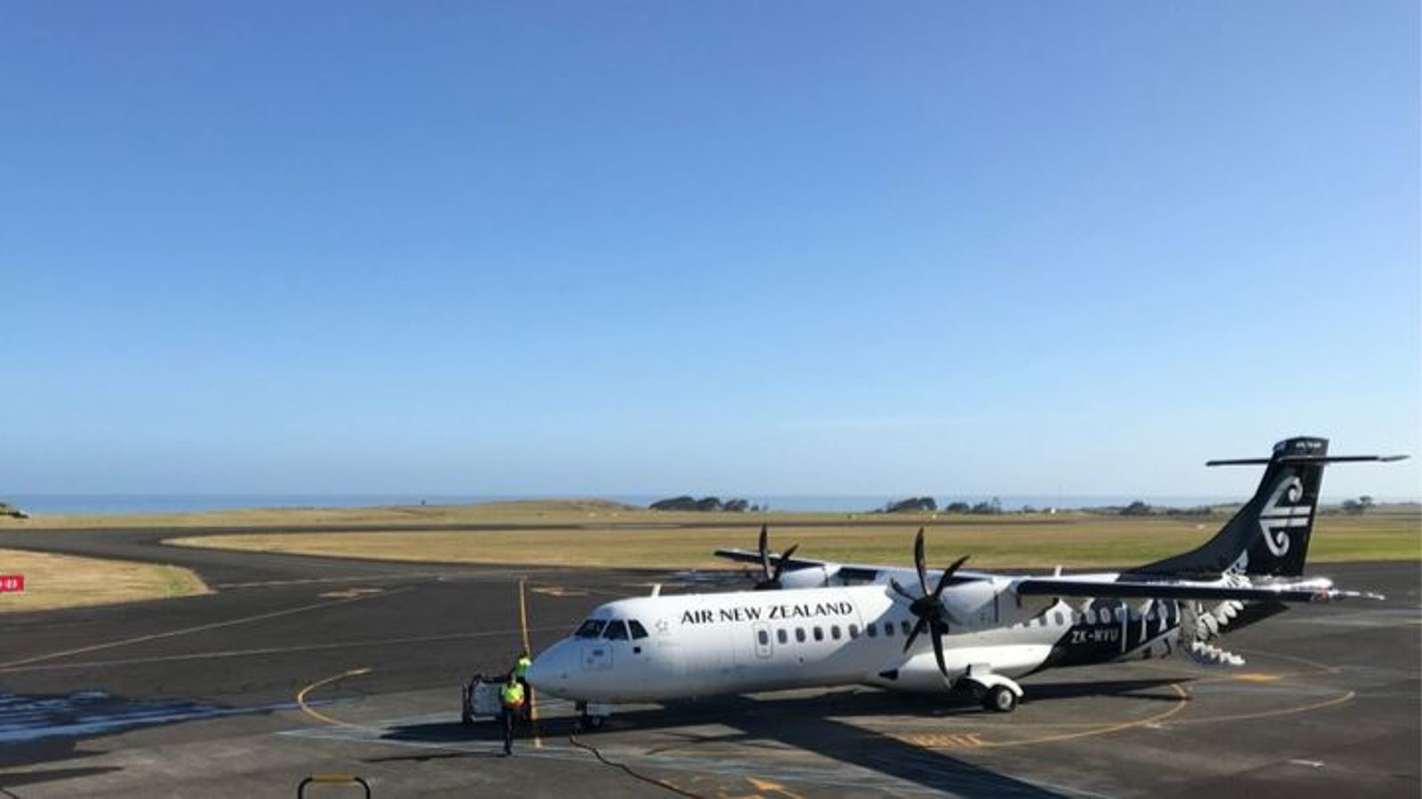 Picture of an aeroplane at New Plymouth Airport.