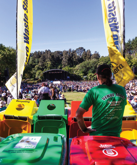 Waste bins at an event at the Bowl of Brooklands